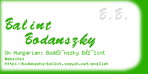 balint bodanszky business card